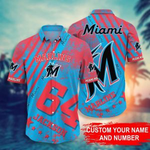 Custom Your Name Miami Marlins Hawaii Shirt Ix93