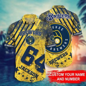 Custom Your Name Milwaukee Brewers Hawaii Shirt Iw93