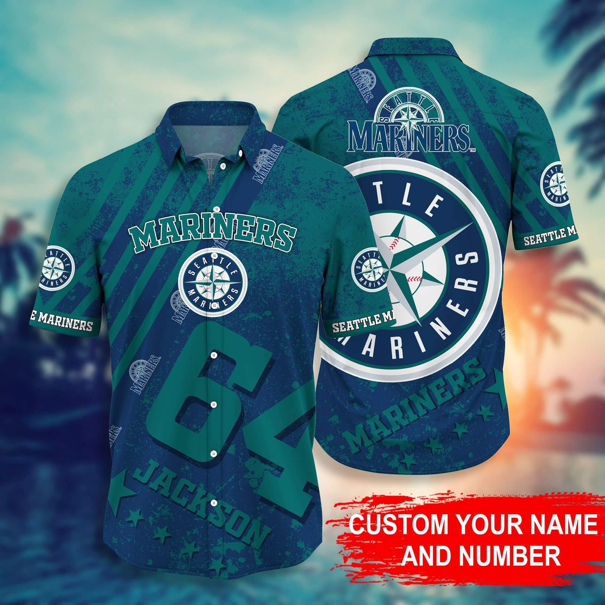 Custom Your Name Seattle Mariners Hawaii Shirt Pa28