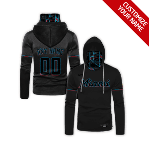 Custom Your Name Miami Marlins Hoodie Mask FB89