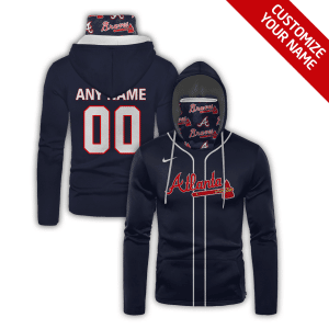 Custom Your Name Atlanta Braves Hoodie Mask YV39