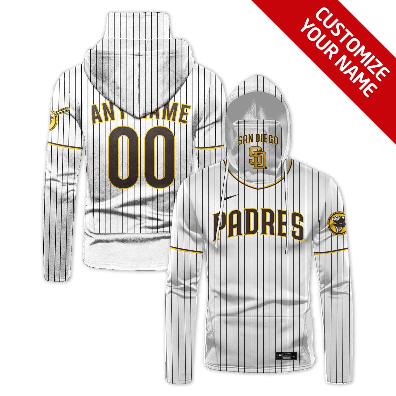 Custom Your Name San Diego Padres Hoodie Mask RU28