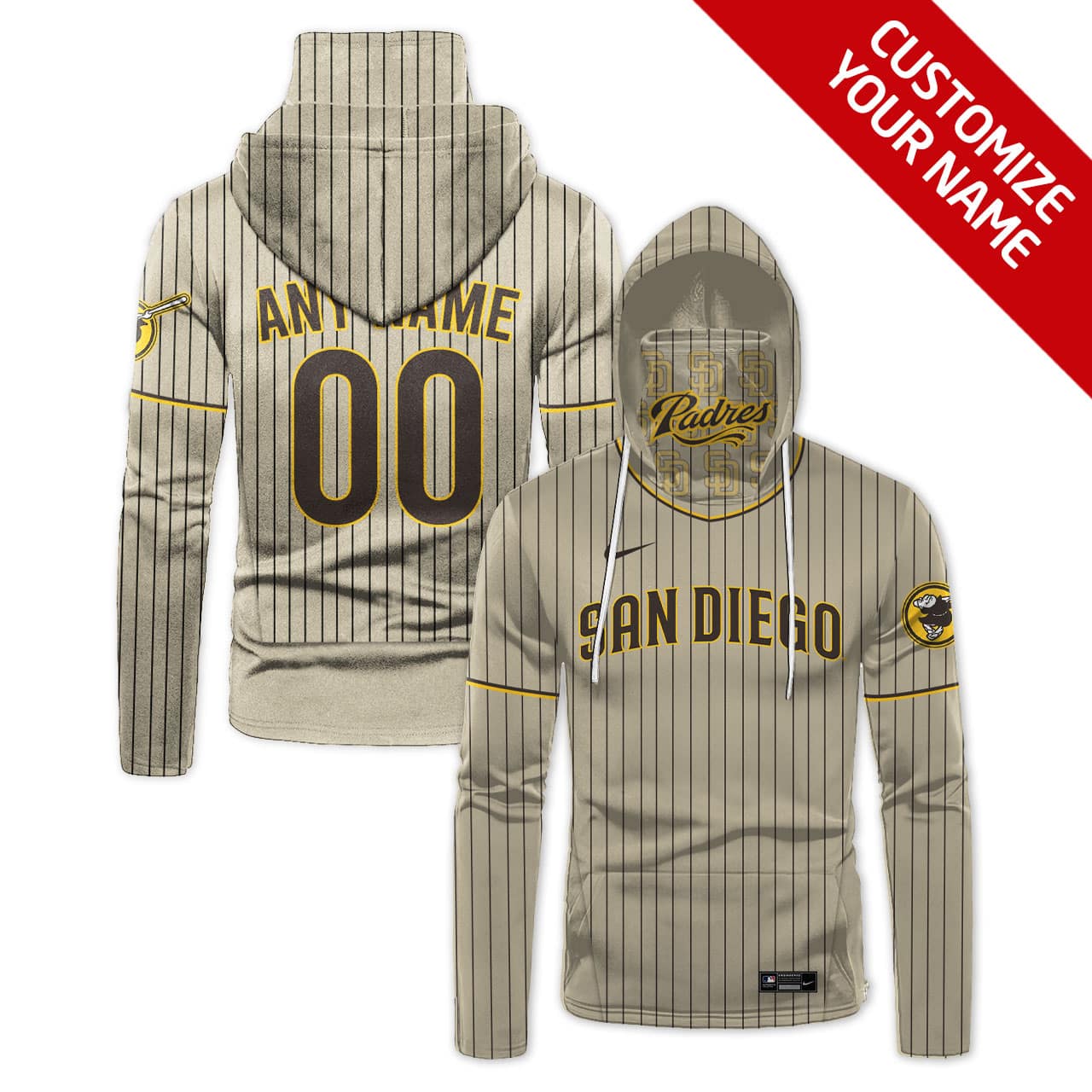 Custom Your Name San Diego Padres Hoodie Mask SV03