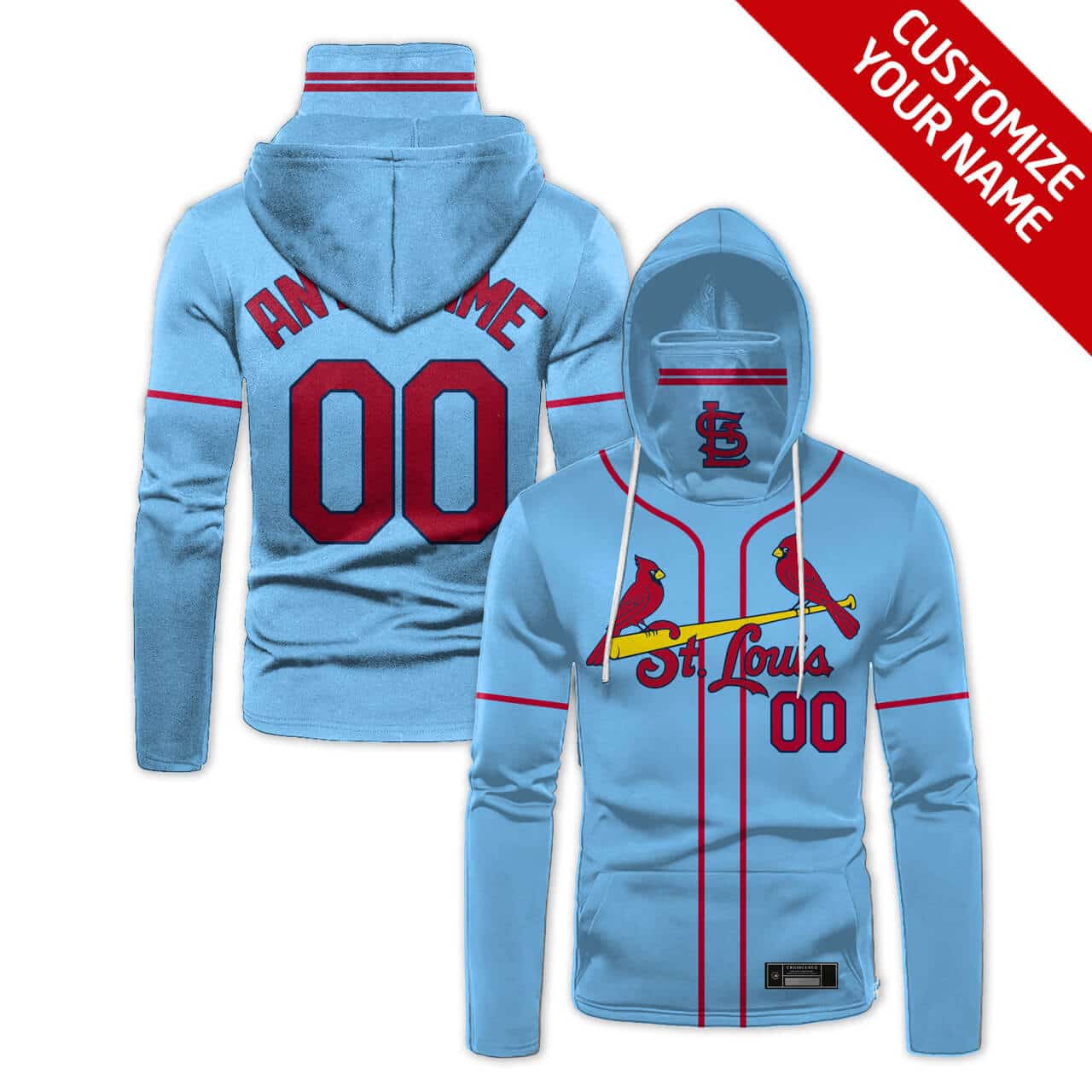 Custom Your Name St. Louis Cardinals Hoodie Mask LV28