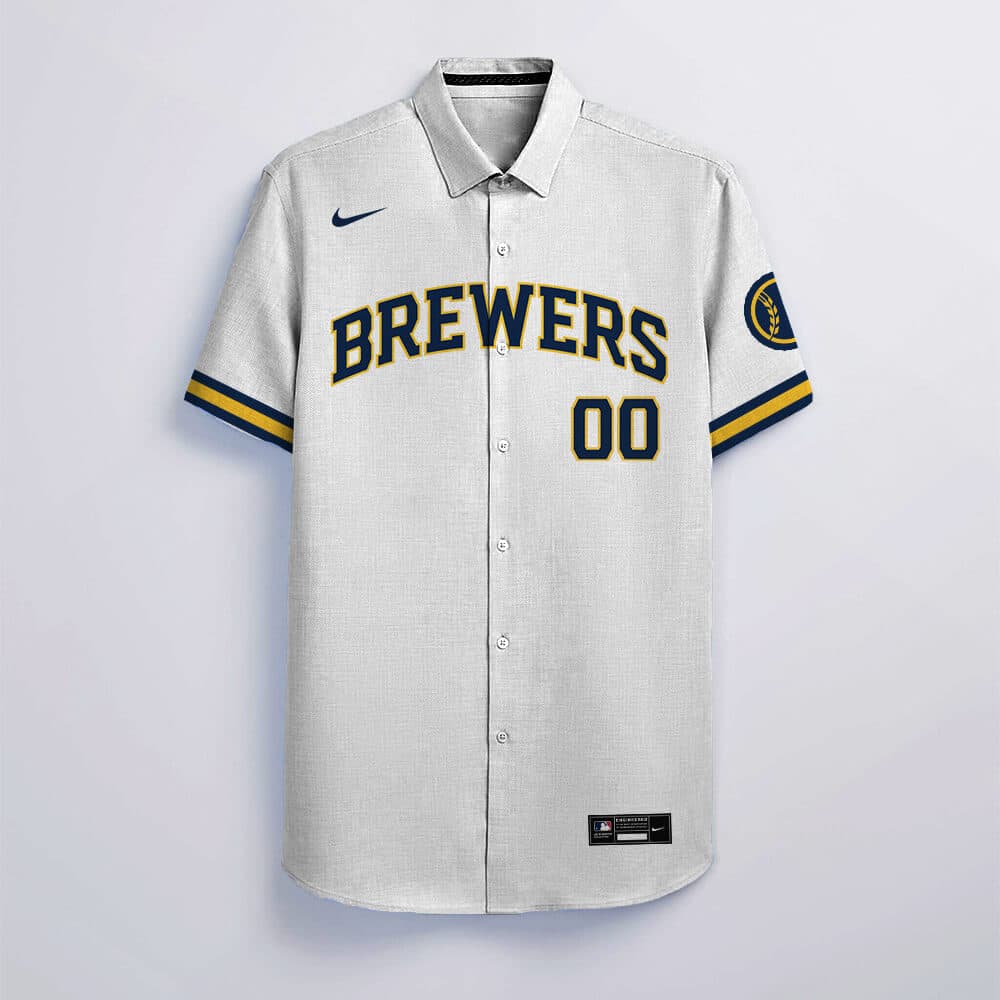 Custom Your Name Milwaukee Brewers Hawaii Shirt YD33 - Image 2