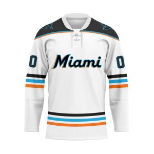 Custom Your Name Miami Marlins Hockey Jersey SH44