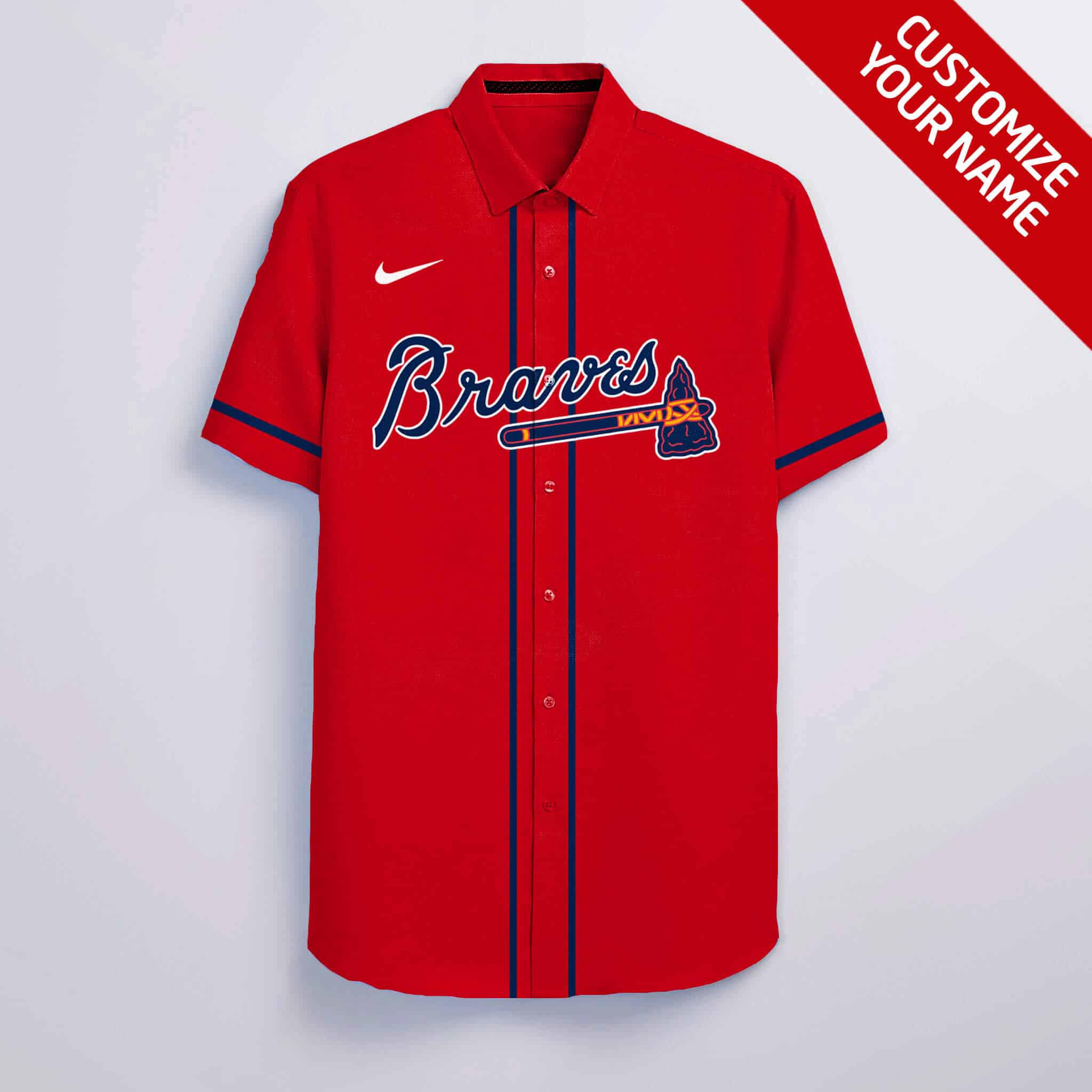 Custom Your Name Atlanta Braves Hawaii Shirt HK55 - Image 2