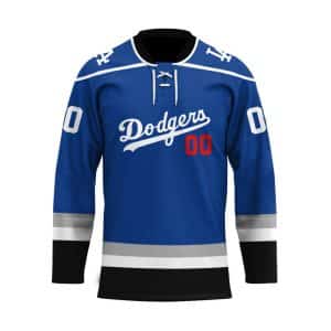 Custom Your Name Los Angeles Dodgers Hockey Jersey HM29