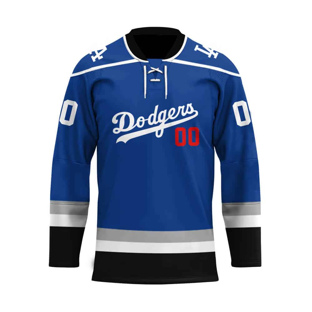 Custom Your Name Los Angeles Dodgers Hockey Jersey HM29
