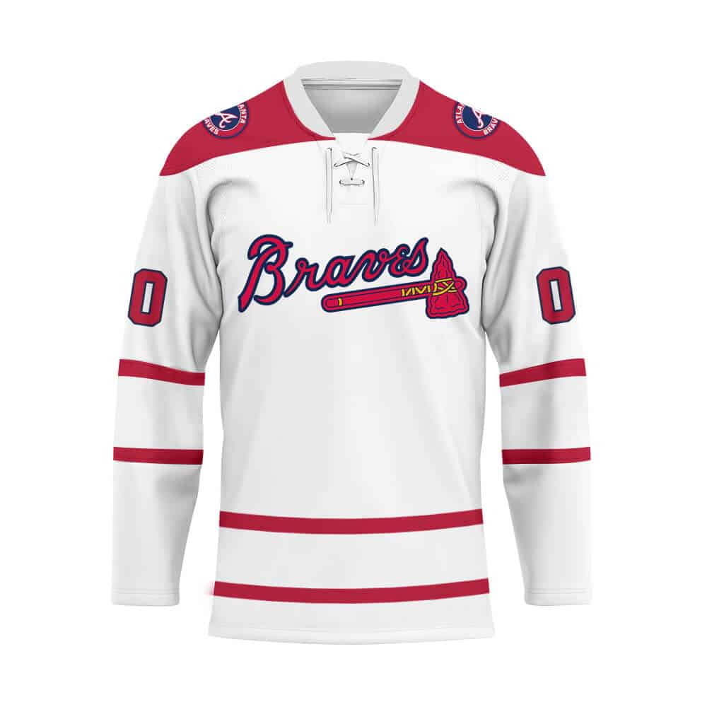 Custom Your Name Atlanta Braves Hockey Jersey HM28
