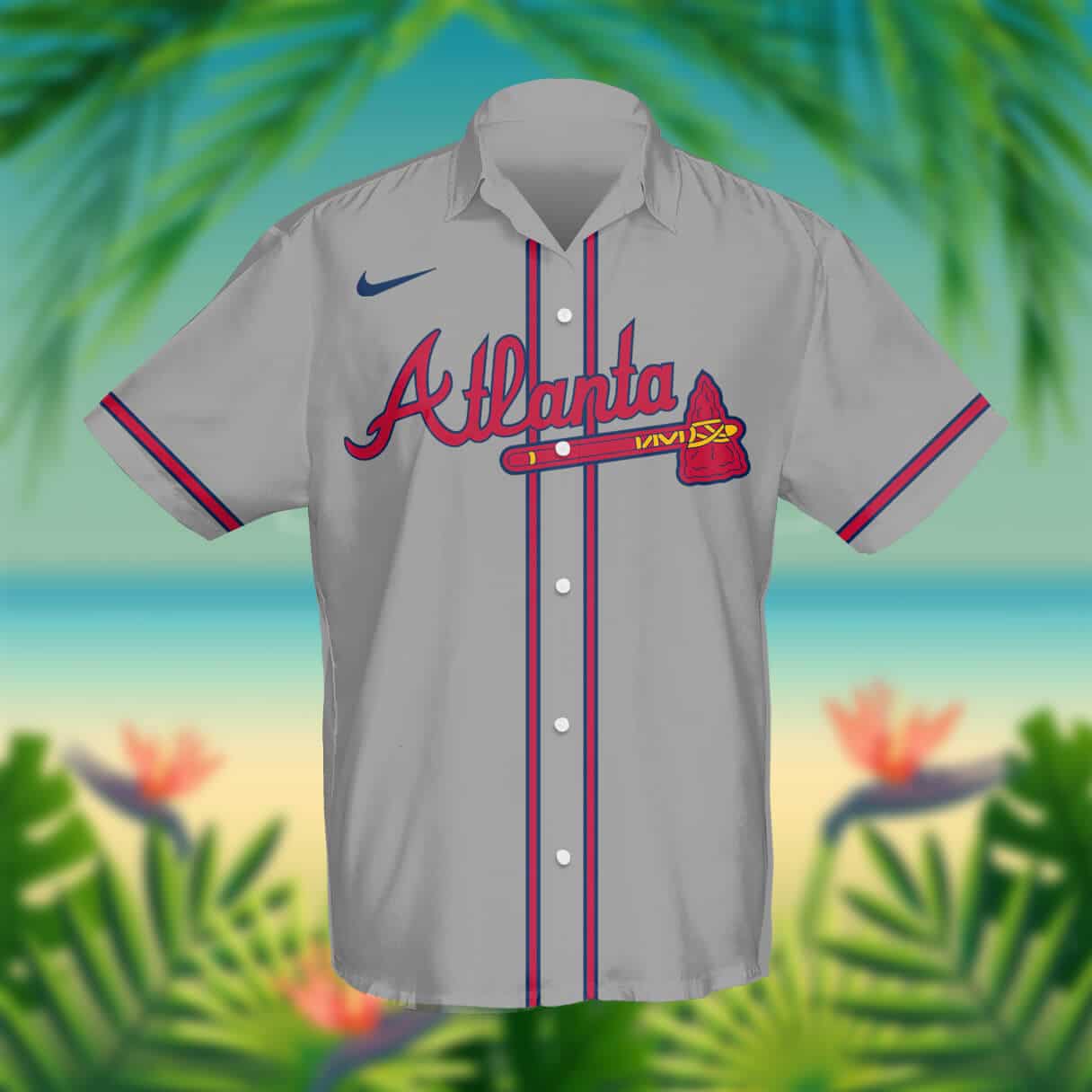Custom Your Name Atlanta Braves Hawaii Shirt ID20 - Image 2