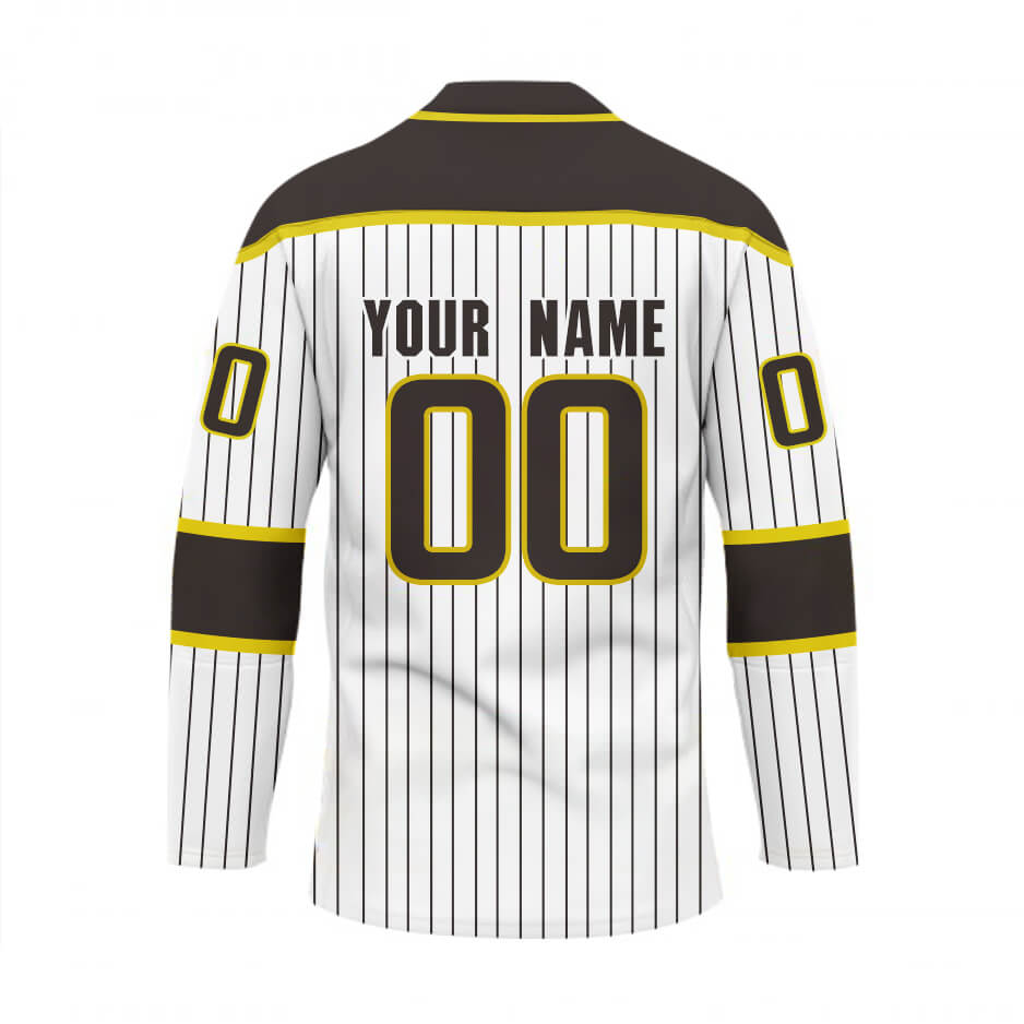 Custom Your Name San Diego Padres Hockey Jersey JJ99 - Image 2