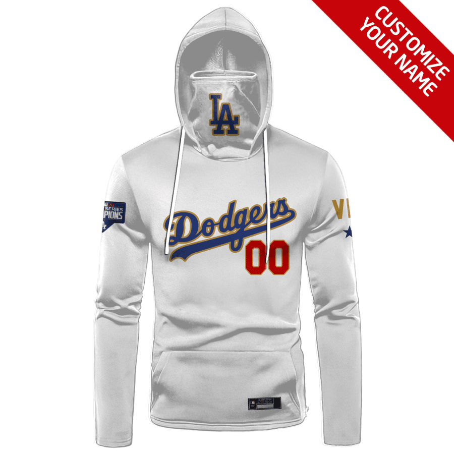Custom Your Name Los Angeles Dodgers Hoodie Mask WI37 - Image 2