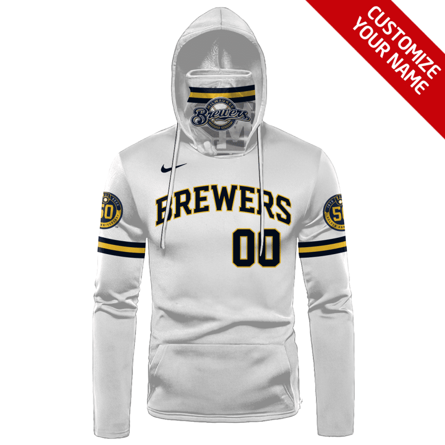 Custom Your Name Milwaukee Brewers Hoodie Mask CK38 - Image 2