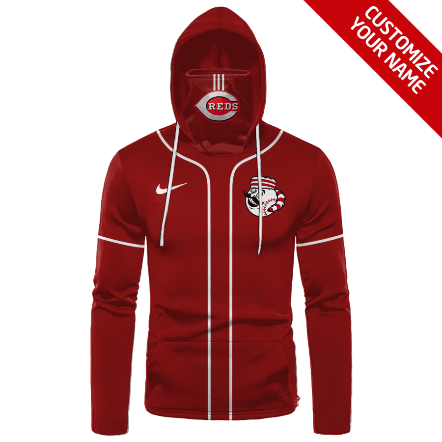 Custom Your Name Cincinnati Reds Hoodie Mask GS39 - Image 2