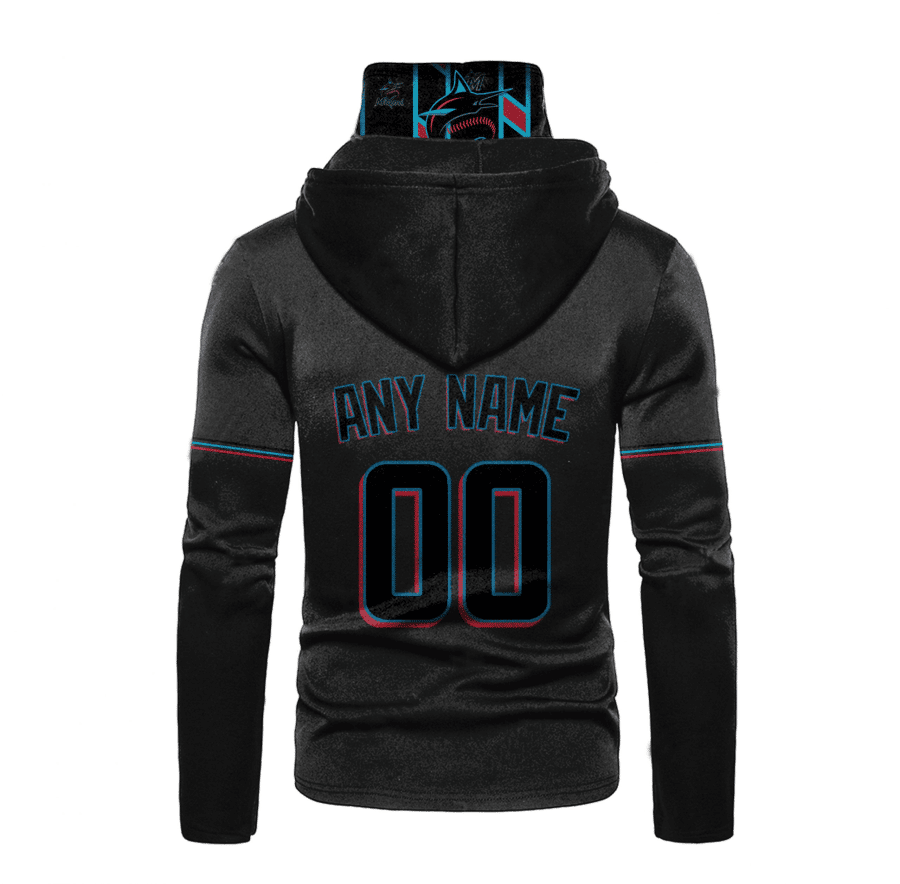 Custom Your Name Miami Marlins Hoodie Mask FB89 - Image 3