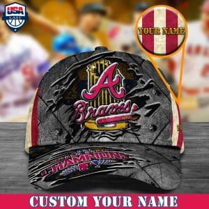 Custom Your Name Atlanta Braves Cap PH76