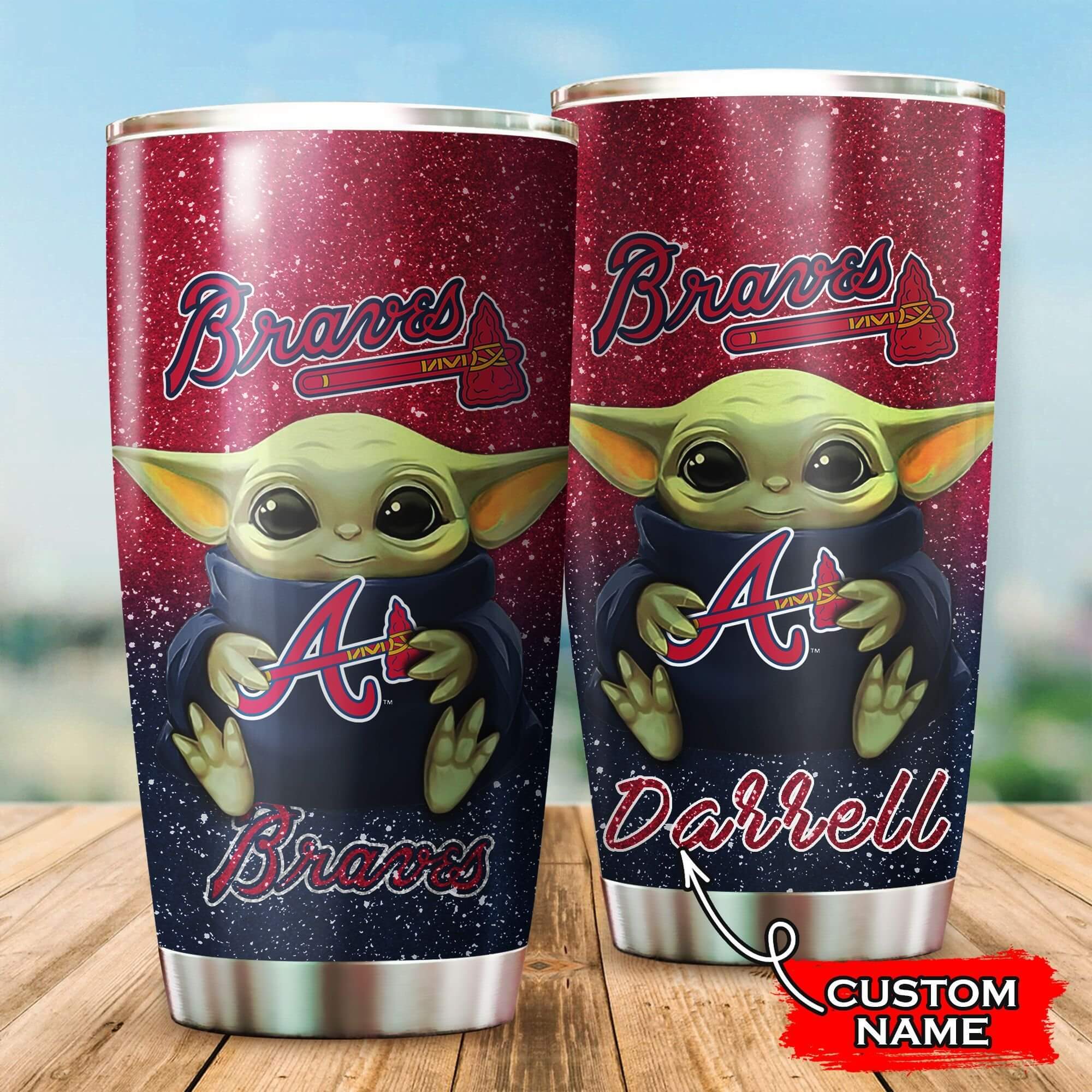 Custom Your Name Atlanta Braves Tumbler Cup GS48