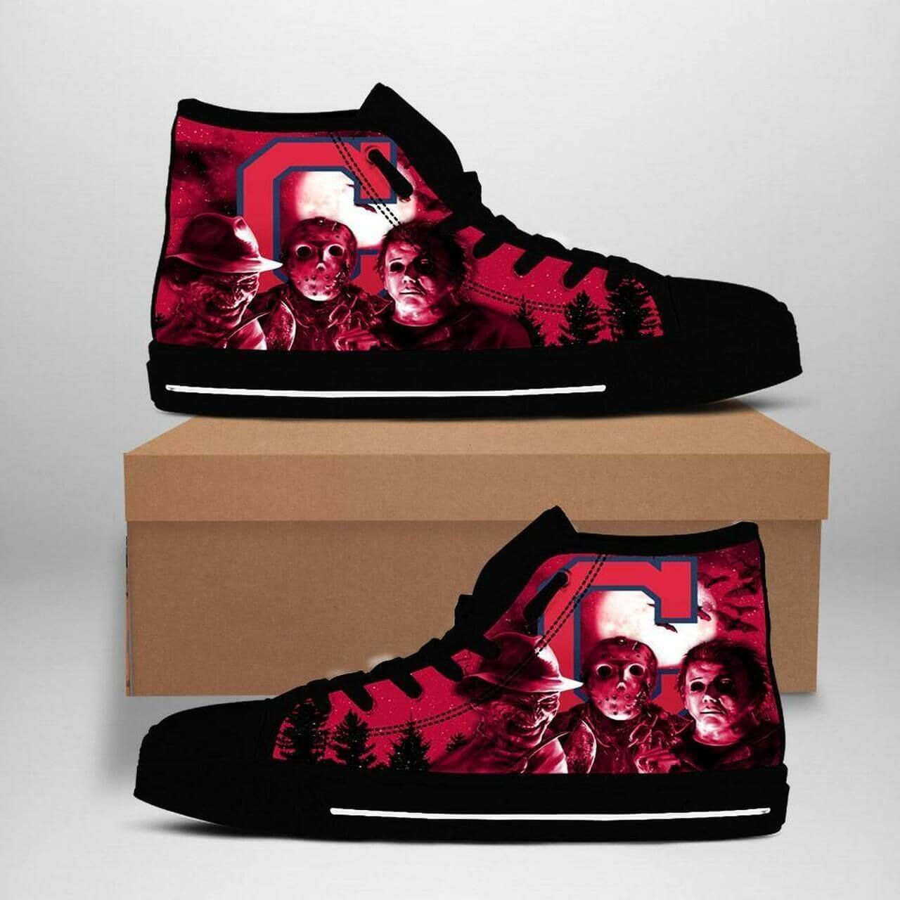 Cleveland Guardians High Top Canvas Shoes RJ38