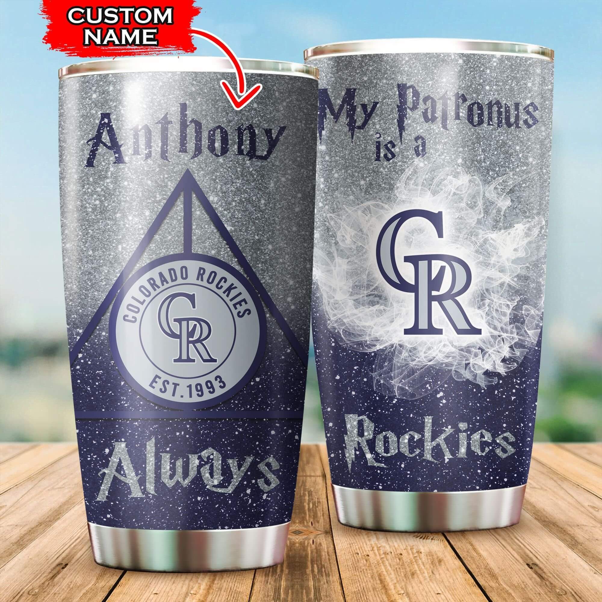 Custom Your Name Colorado Rockies Tumbler Cup Uv29