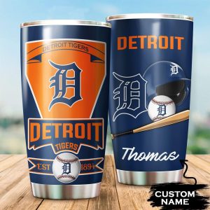 Custom Your Name Detroit Tigers Tumbler Cup Yk29