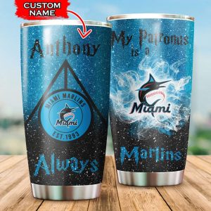 Custom Your Name Miami Marlins Tumbler Cup BK29