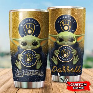 Custom Your Name Milwaukee Brewers Tumbler Cup KV20
