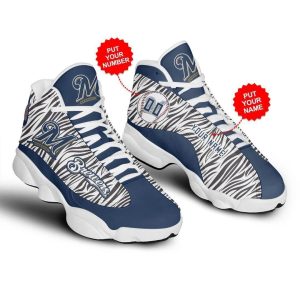 Custom Your Name Milwaukee Brewers Air JD 13 GS38