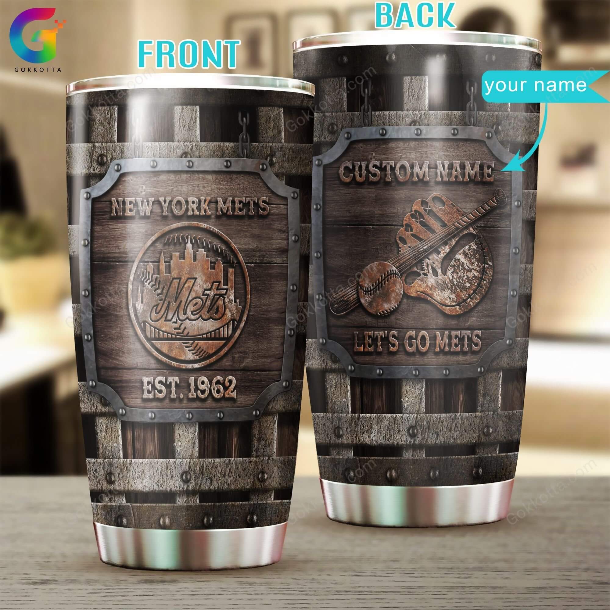 Custom Your Name New York Mets Tumbler Cup Ga93