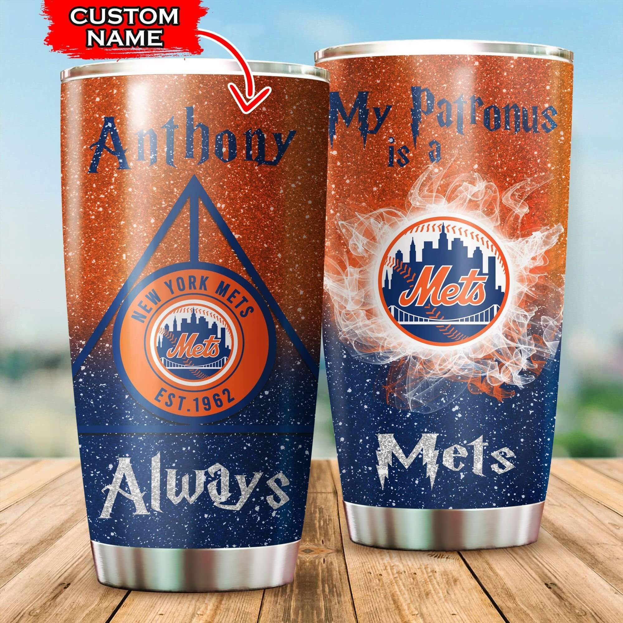 Custom Your Name New York Mets Tumbler Cup Fr12