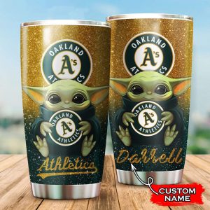 Custom Your Name Oakland Athletics Tumbler Cup Lu81