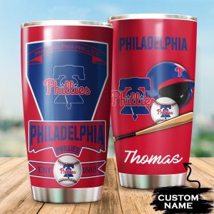 Custom Your Name Philadelphia Phillies Tumbler Cup Fi29