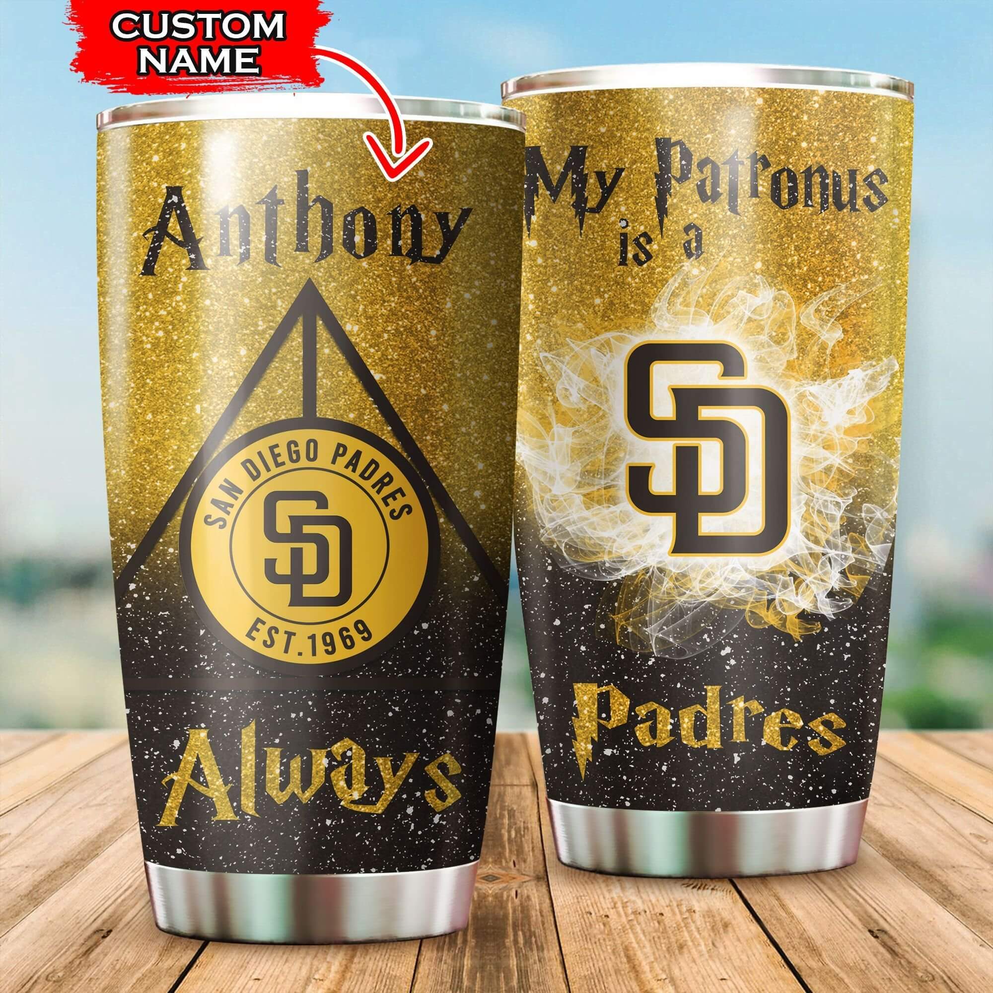 Custom Your Name San Diego Padres Tumbler Cup Uv92