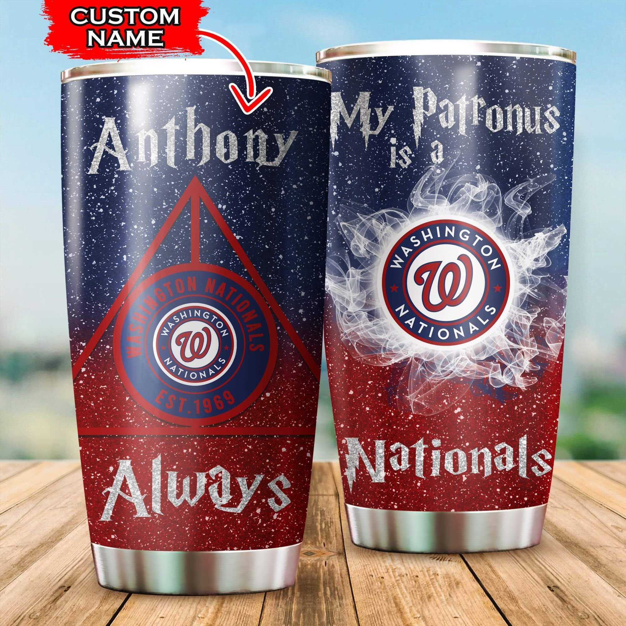 Custom Your Name Washington Nationals Tumbler Cup Gi29