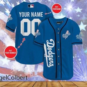 Custom Your Name Los Angeles Dodgers Baseball Jersey UR03