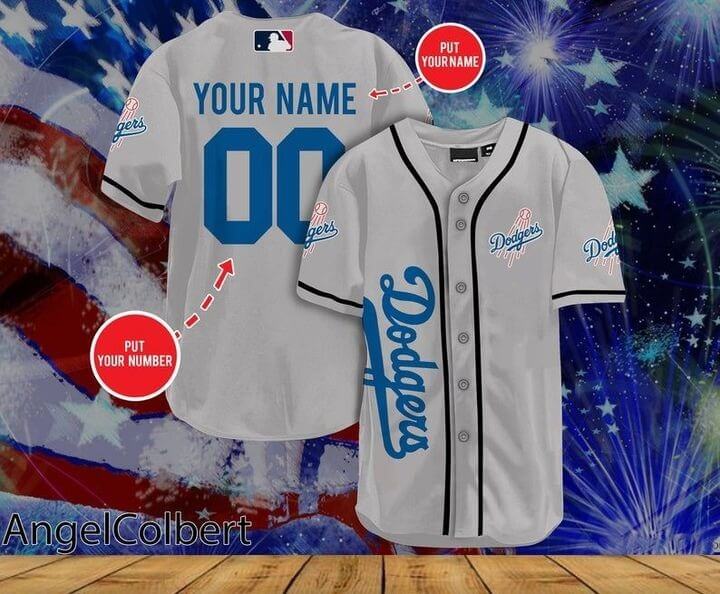 Custom Your Name Los Angeles Dodgers Baseball Jersey UR03 - Image 2