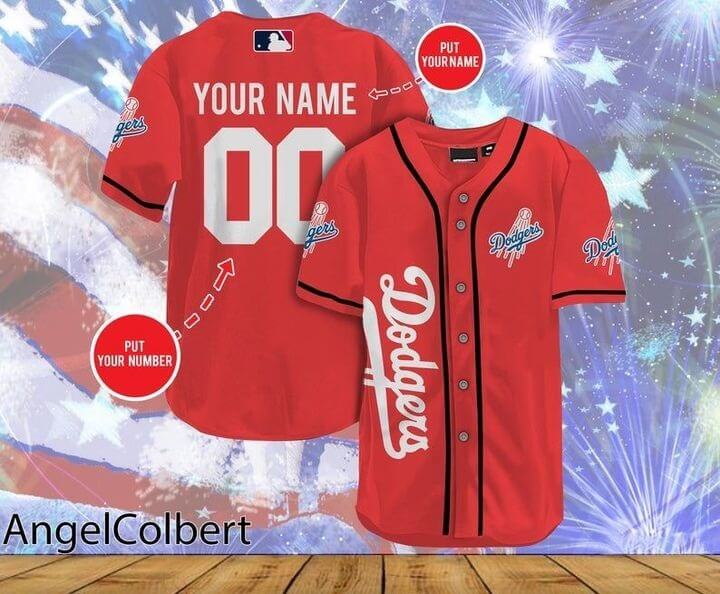 Custom Your Name Los Angeles Dodgers Baseball Jersey UR03 - Image 4