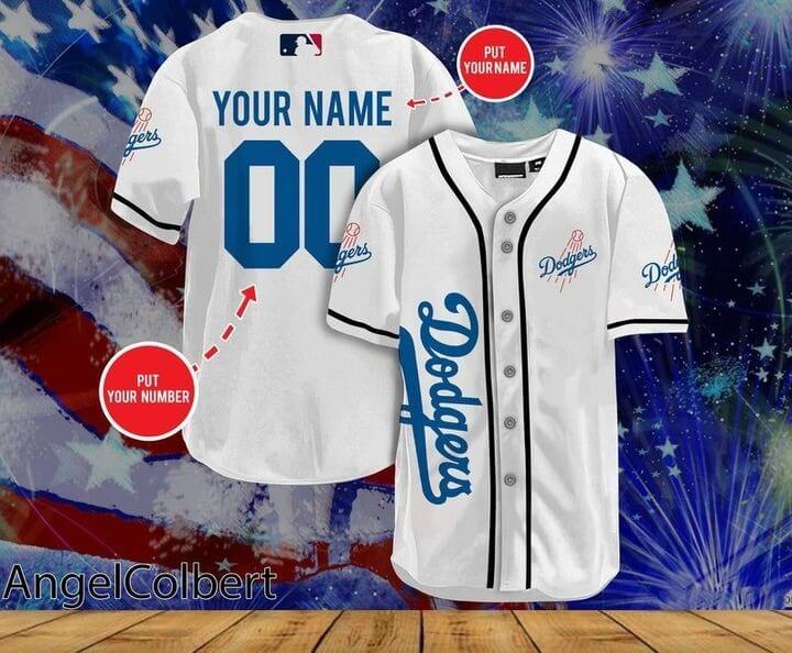 Custom Your Name Los Angeles Dodgers Baseball Jersey UR03 - Image 3