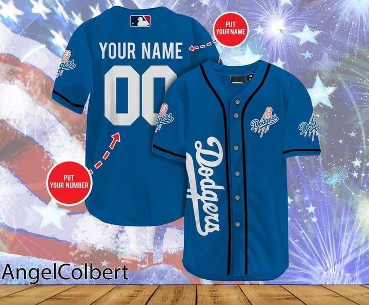 Custom Your Name Los Angeles Dodgers Baseball Jersey UR03