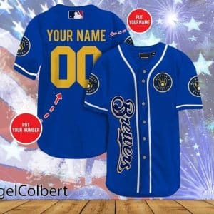 Custom Your Name Milwaukee Brewers Baseball Jersey IS93