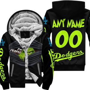 Grinch - Ew People - Los Angeles Dodgers - Fleece Zip Hoodie