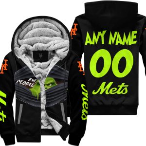 Grinch - Ew People - New York Mets - Fleece Zip Hoodie