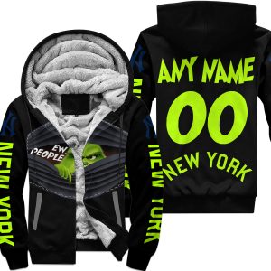Grinch - Ew People - New York Yankees - Fleece Zip Hoodie