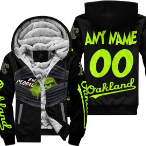 Grinch - Ew People - Oakland Athletics - Fleece Zip Hoodie