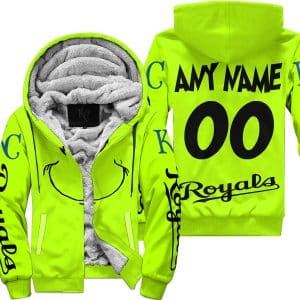 Grinch - Custom Name - Kansas City Royals - Fleece Zip Hoodie