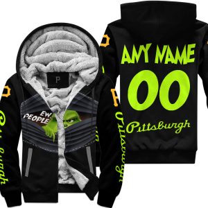 Grinch - Ew People - Pittsburgh Pirates - Fleece Zip Hoodie