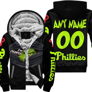 Grinch - Ew People - Philadelphia Phillies - Fleece Zip Hoodie