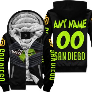 Grinch - Ew People - San Diego Padres - Fleece Zip Hoodie