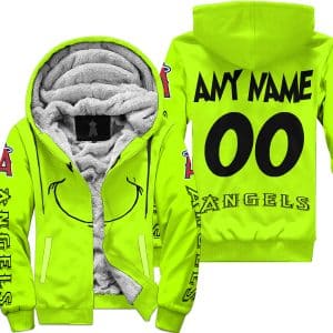 Grinch - Custom Name - Los Angeles Angels - Fleece Zip Hoodie