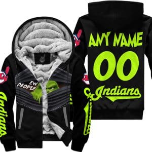 Grinch - Ew People - Cleveland Indians - Fleece Zip Hoodie